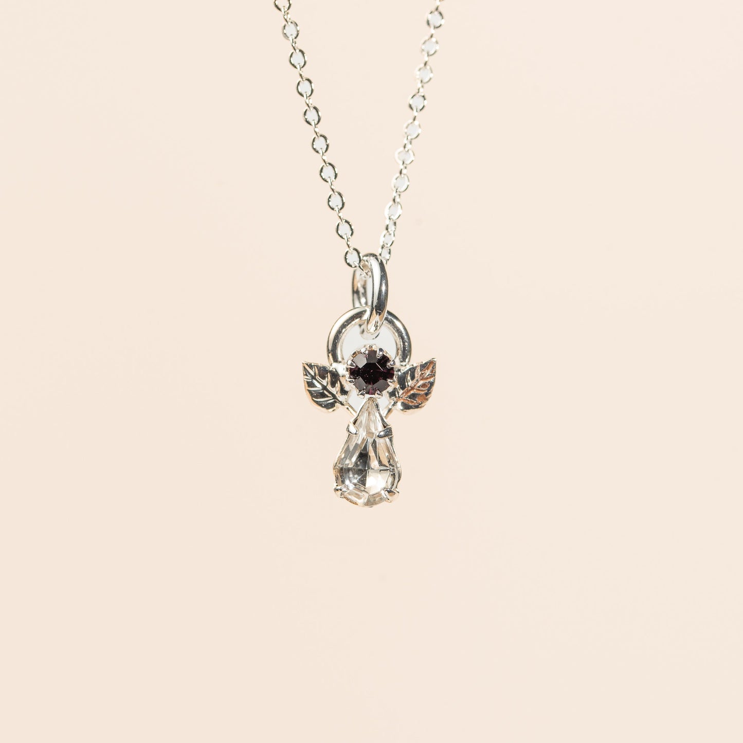 Pendentif Ange en cristal pierre de naissance