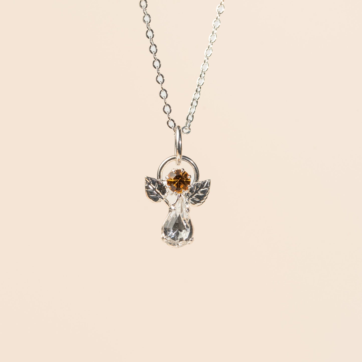 Pendentif Ange en cristal pierre de naissance