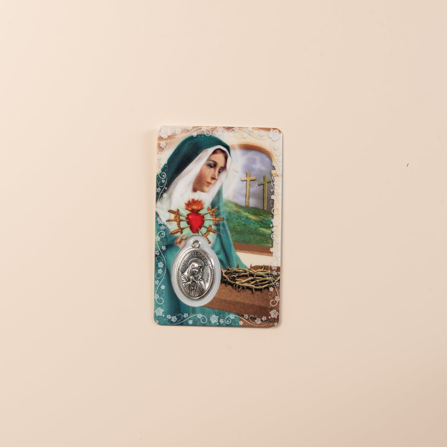 Carte prière à la Vierge douleureuse