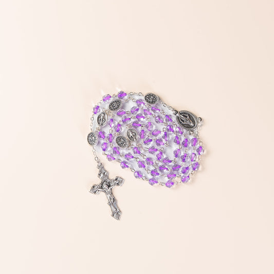 Chapelet cristal rosé