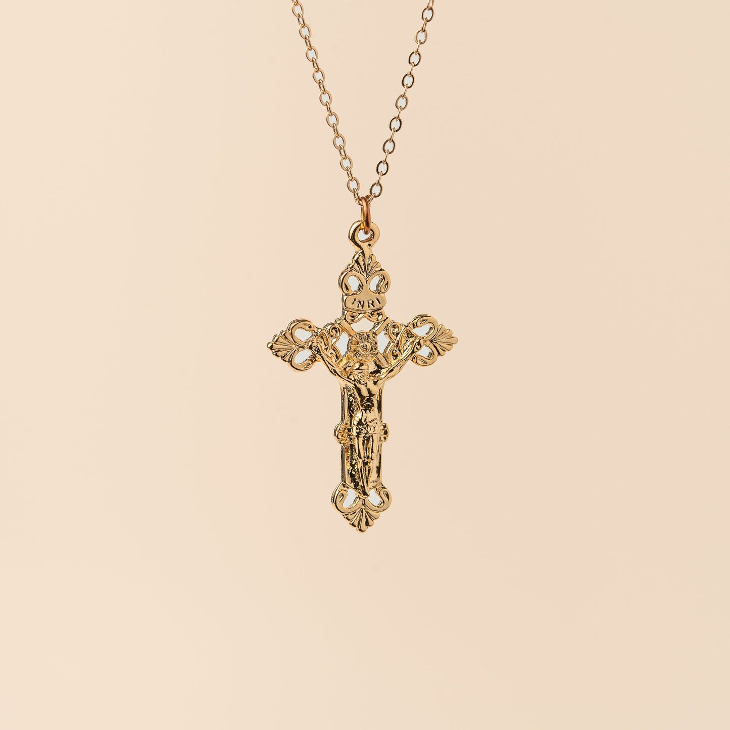 Pendentif Crucifix plaqué or