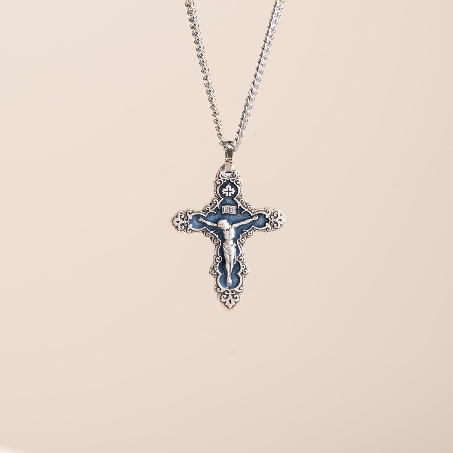Pendentif Crucifix Bleu