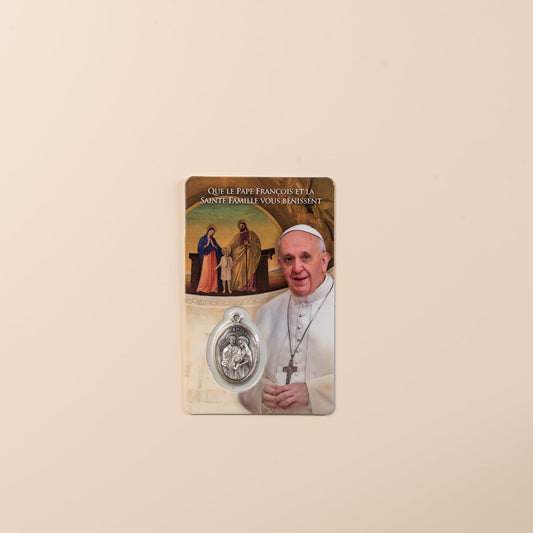 Carte prière Pape François et Sainte-Famille
