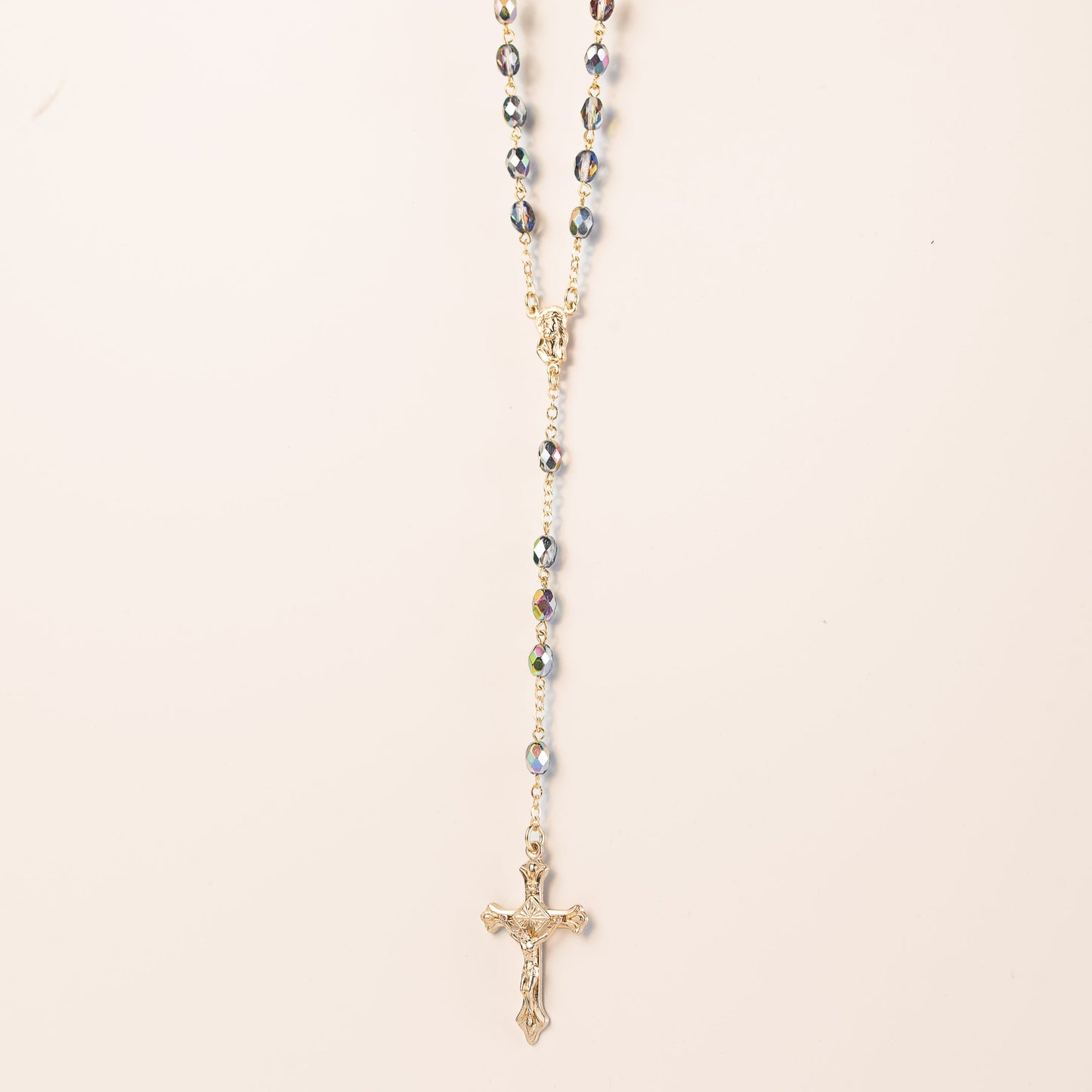 Chapelet cristal bleu