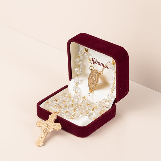 Chapelet cristal doré