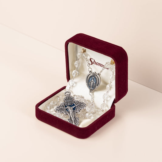 Chapelet cristal argenté