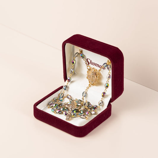 Chapelet cristal bleu Relique de Jérusalem