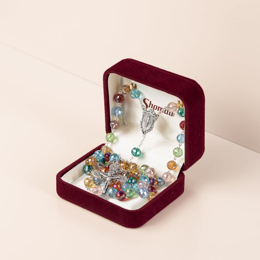 Chapelet cristal multicoloré