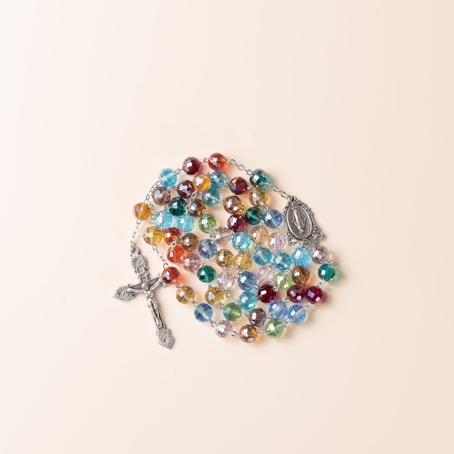 Chapelet cristal multicoloré