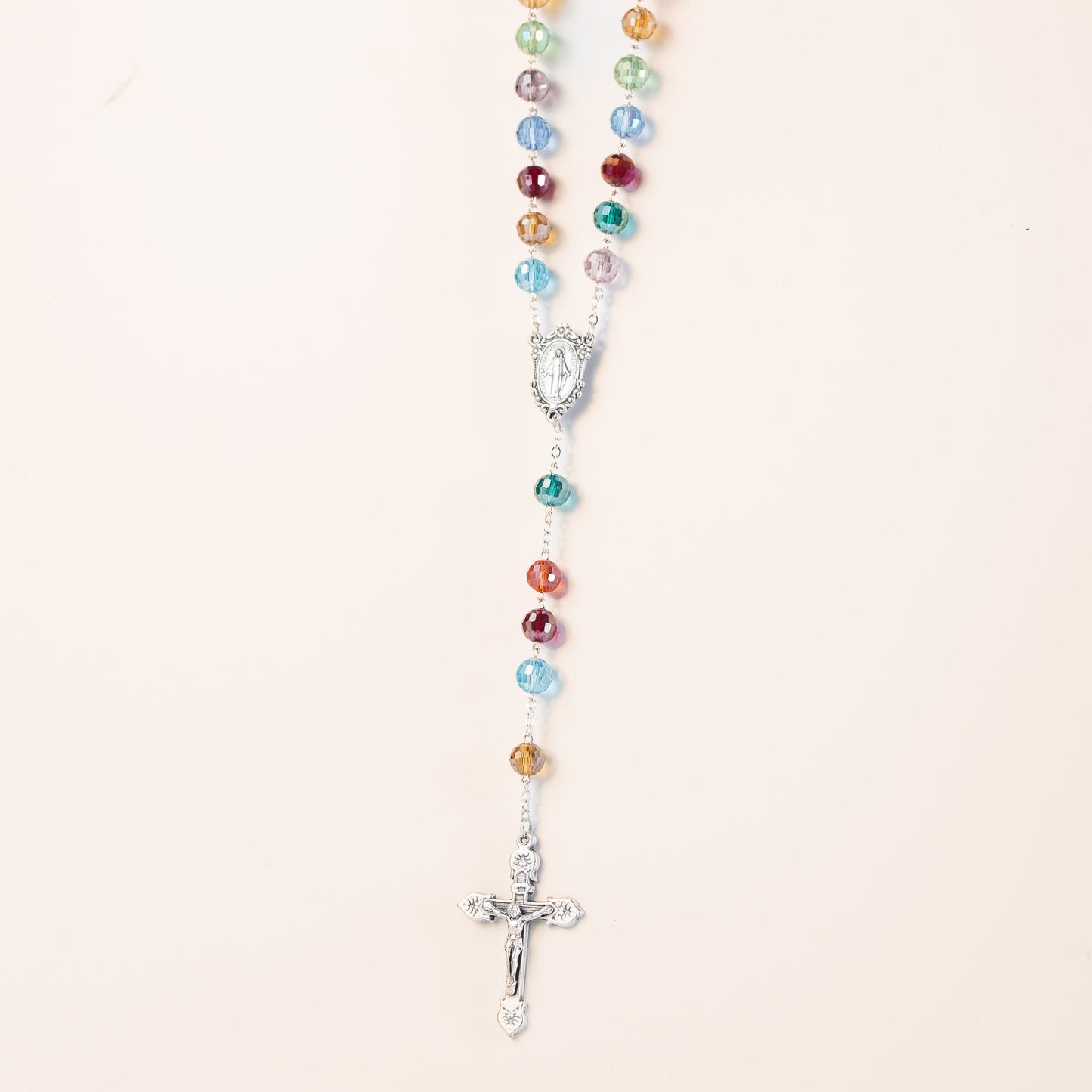 Chapelet cristal multicoloré