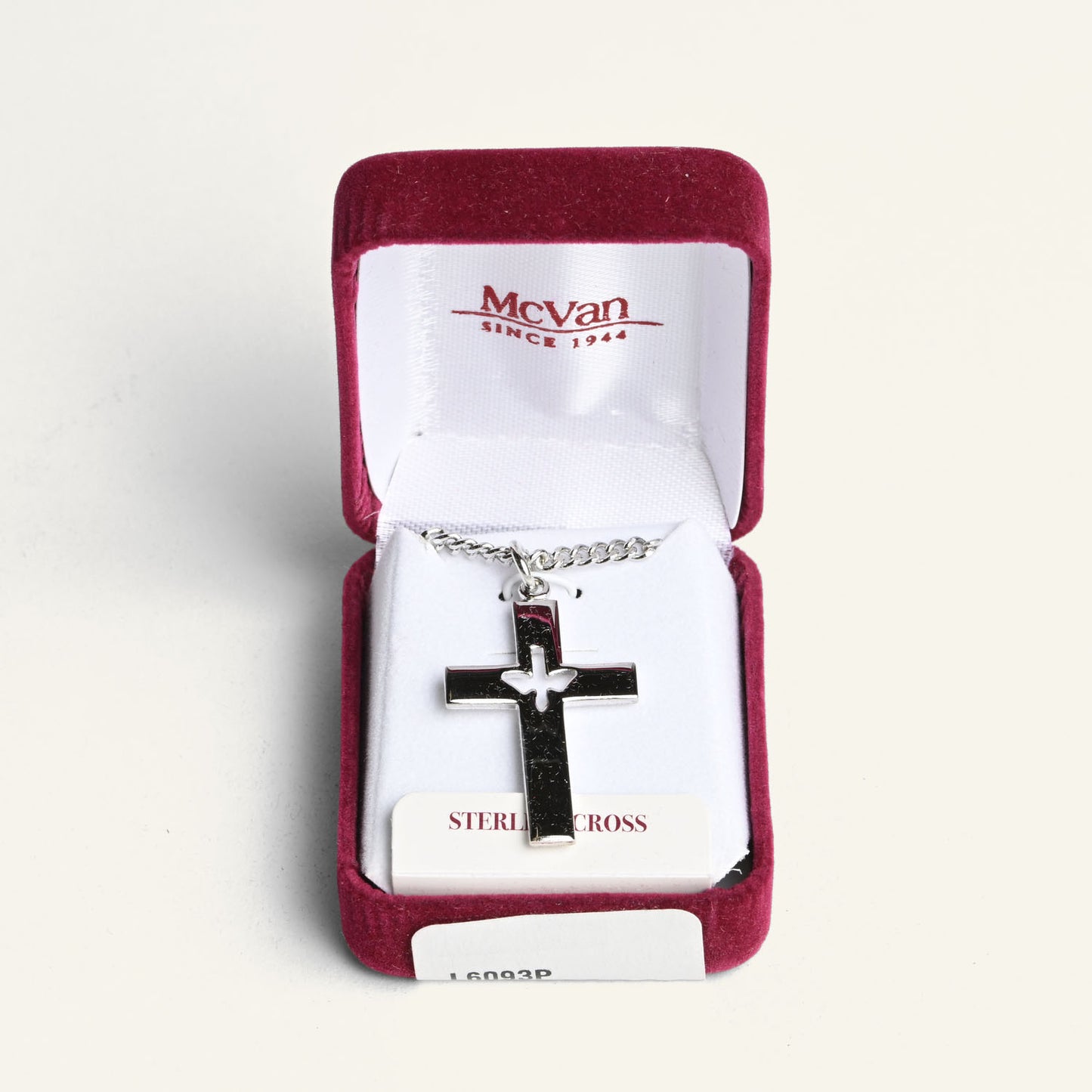 Pendentif Croix en sterling avec Saint Esprit
