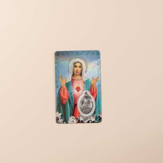 Prayer card to the Sacred Heart of Mary