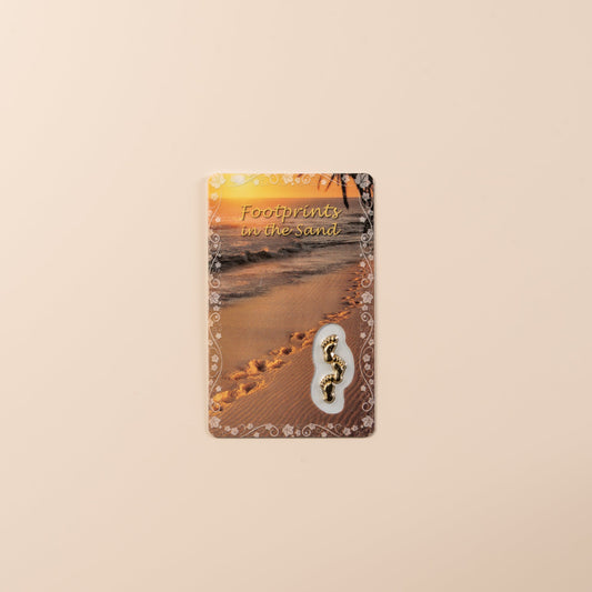Footprints in the sand prayer Card