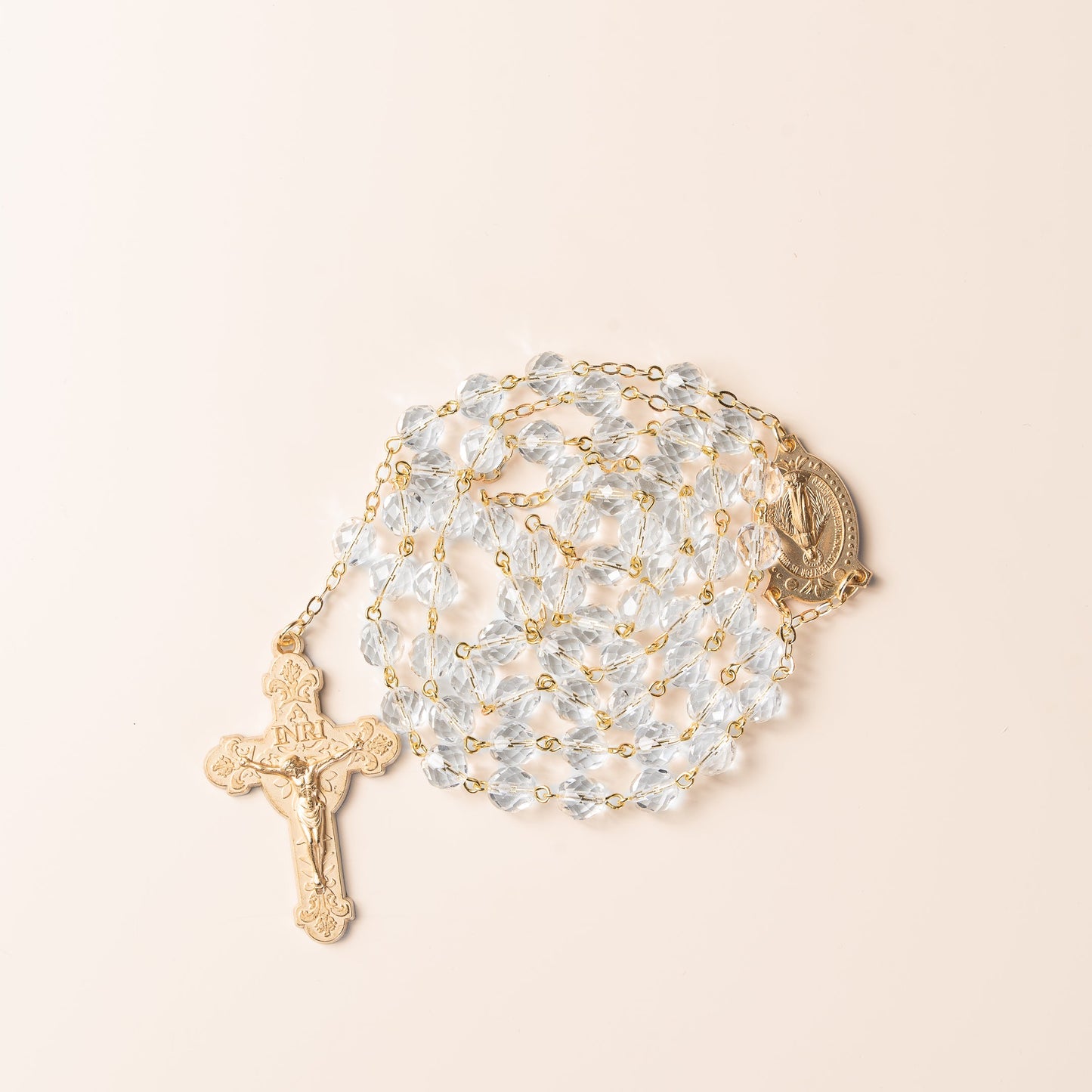 Golden crystal rosary