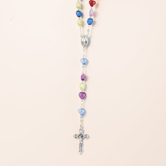Rosary in colored hearts